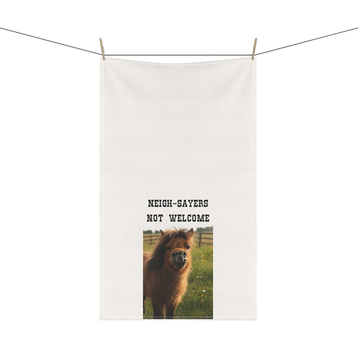 Funny Farmhouse Tea Towels, "Neigh-Sayers Not Welcome", Kitchen Decor, Gift for Horse Lovers, Rustic Home Accessories, Animal Lover Gift