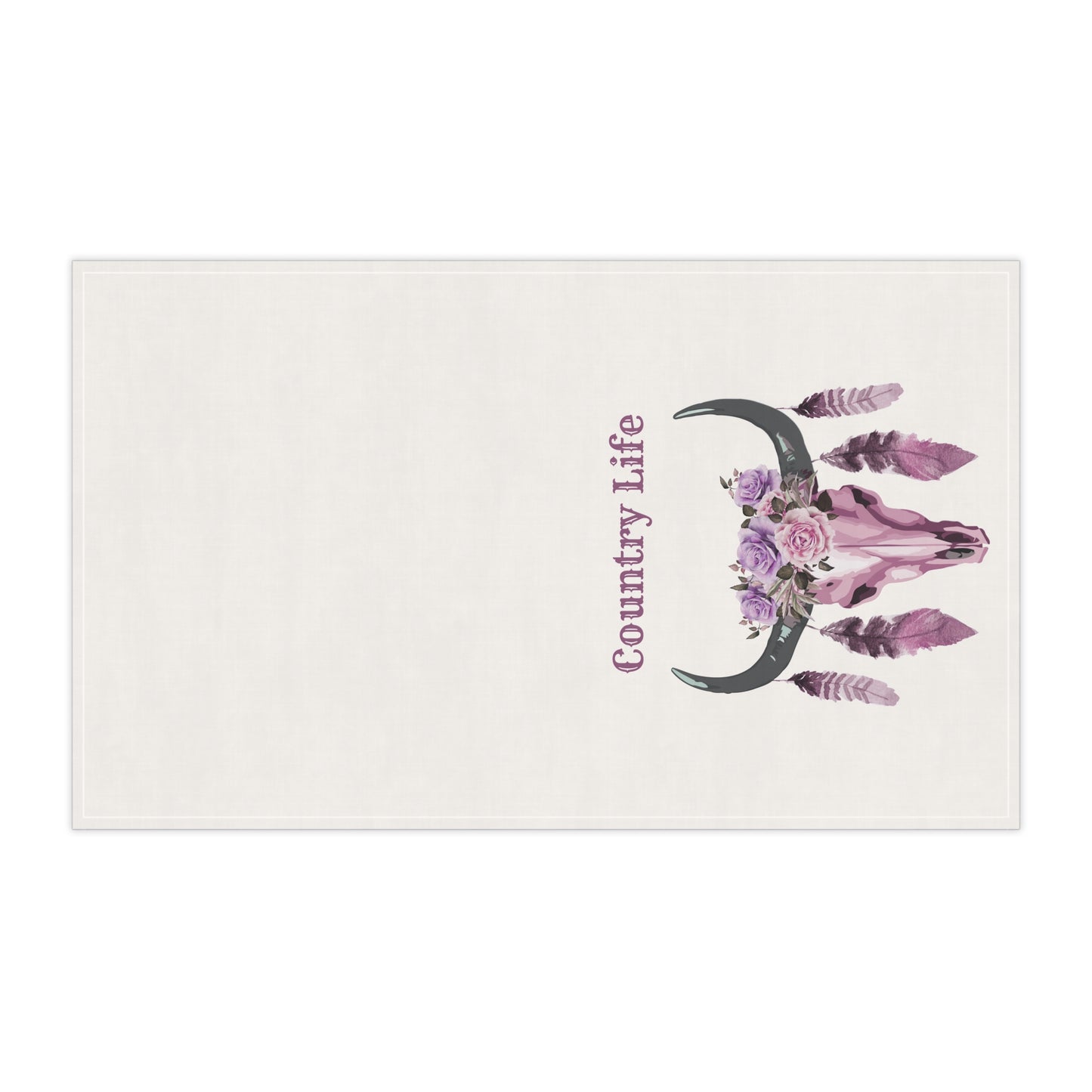 Country Life Tea Towels | Farmhouse Kitchen Decor, Rustic Home Accessory, Gift for Her, Western Style, Floral Design