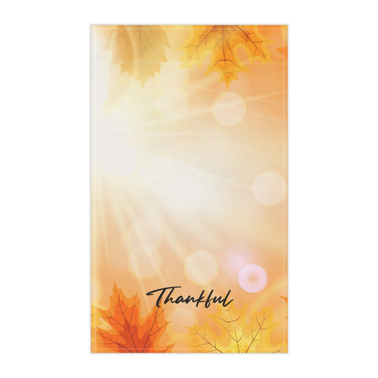 Autumn Tea Towels - "Thankful", Kitchen Decor, Gift for Home, Harvest Celebration, Seasonal Kitchen Accessories