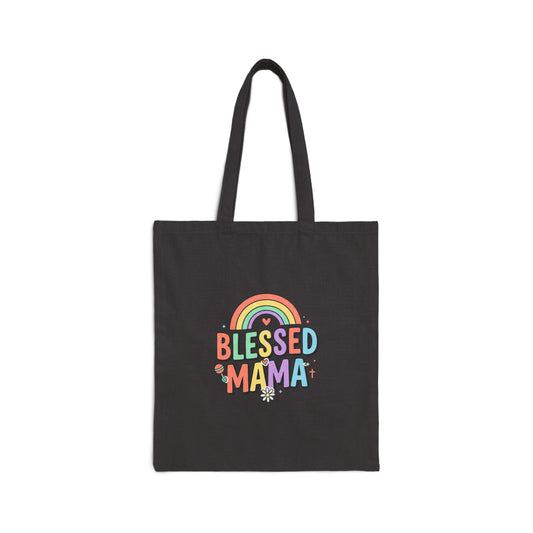 Blessed Mama Rainbow Tote | Christian Faith, Colorful Scripture Style