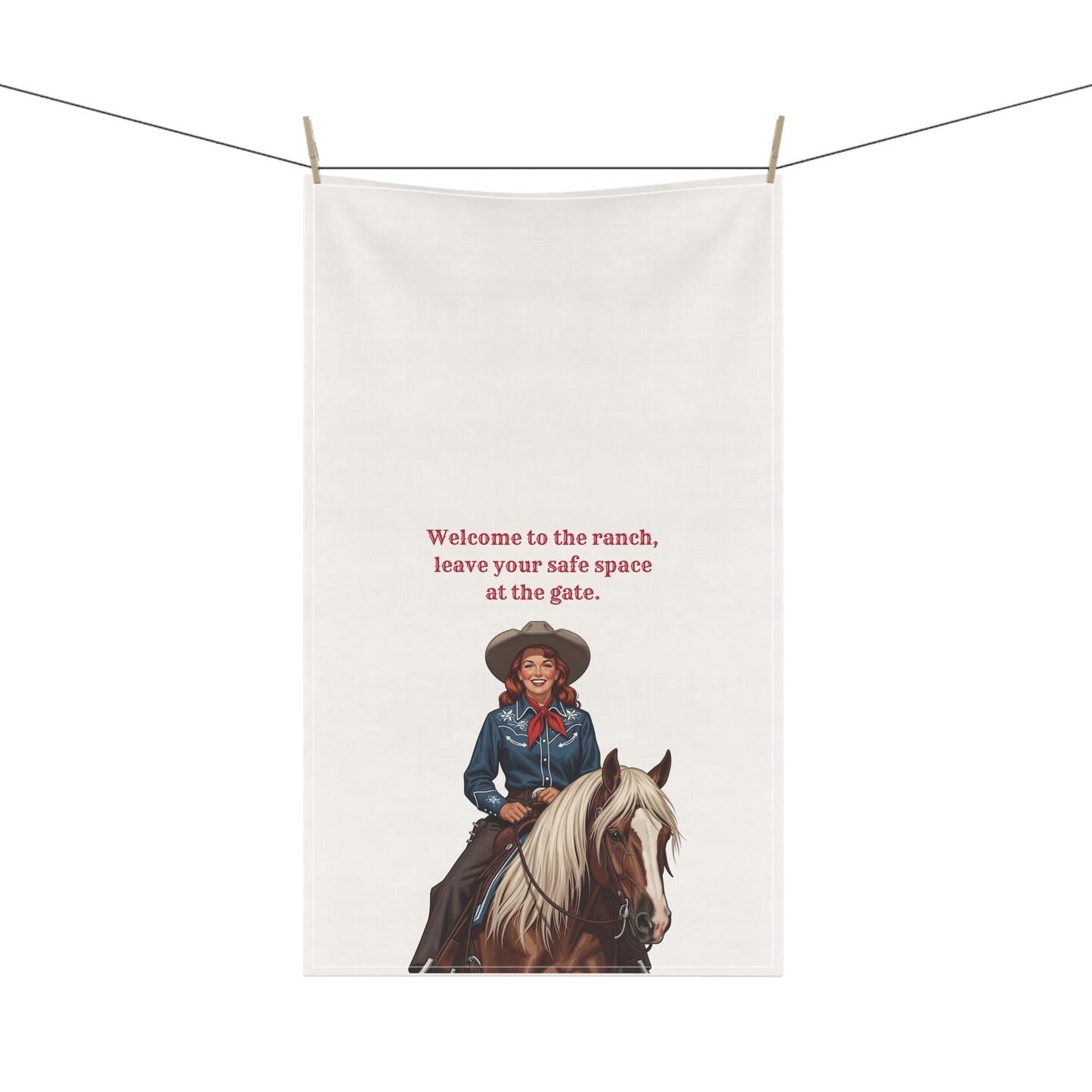 Not for the woke-at-heart. "Welcome to the Ranch, leave your safe space at the gate" Western Ranch Tea Towels, Rustic Kitchen Decor, Farmhouse Hostess Gift, Cowboy Themed Towel, Country Style Homeware