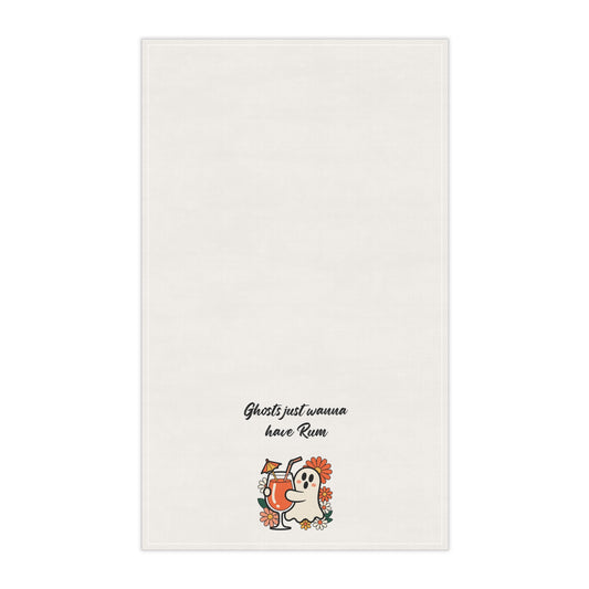 "Ghosts just wanna have Rum" Boo-tifully Tipsy Ghost Kitchen Towels, Halloween Kitchen Decor, Fun Gifts for Home, Funny Dish Towels, Spooky Party Essentials