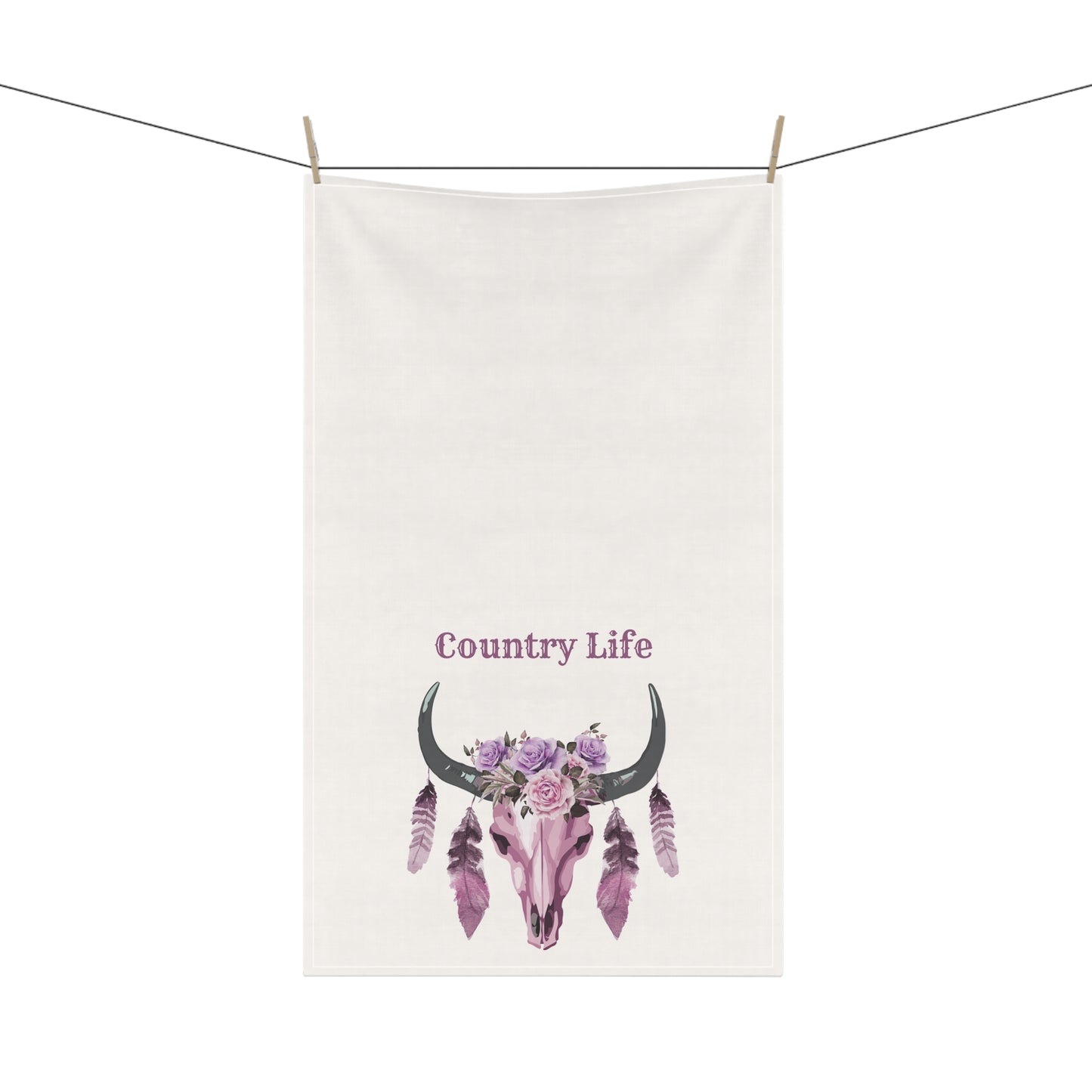 Country Life Tea Towels | Farmhouse Kitchen Decor, Rustic Home Accessory, Gift for Her, Western Style, Floral Design