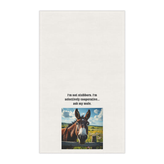 Humorous Mule themed Tea Towel, Funny Kitchen Towels, Gifts for Mule Lovers, Farmhouse Decor, Equine Humor Kitchenware