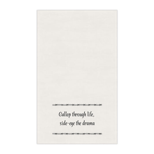 "Gallop through Life, side-eye the drama" Horse-tastic Tea/bar Towels with Inspiring Quotes, Kitchen Decor, Gift for Horse Lovers, Unique Home Accessories, Perfect for Housewarming