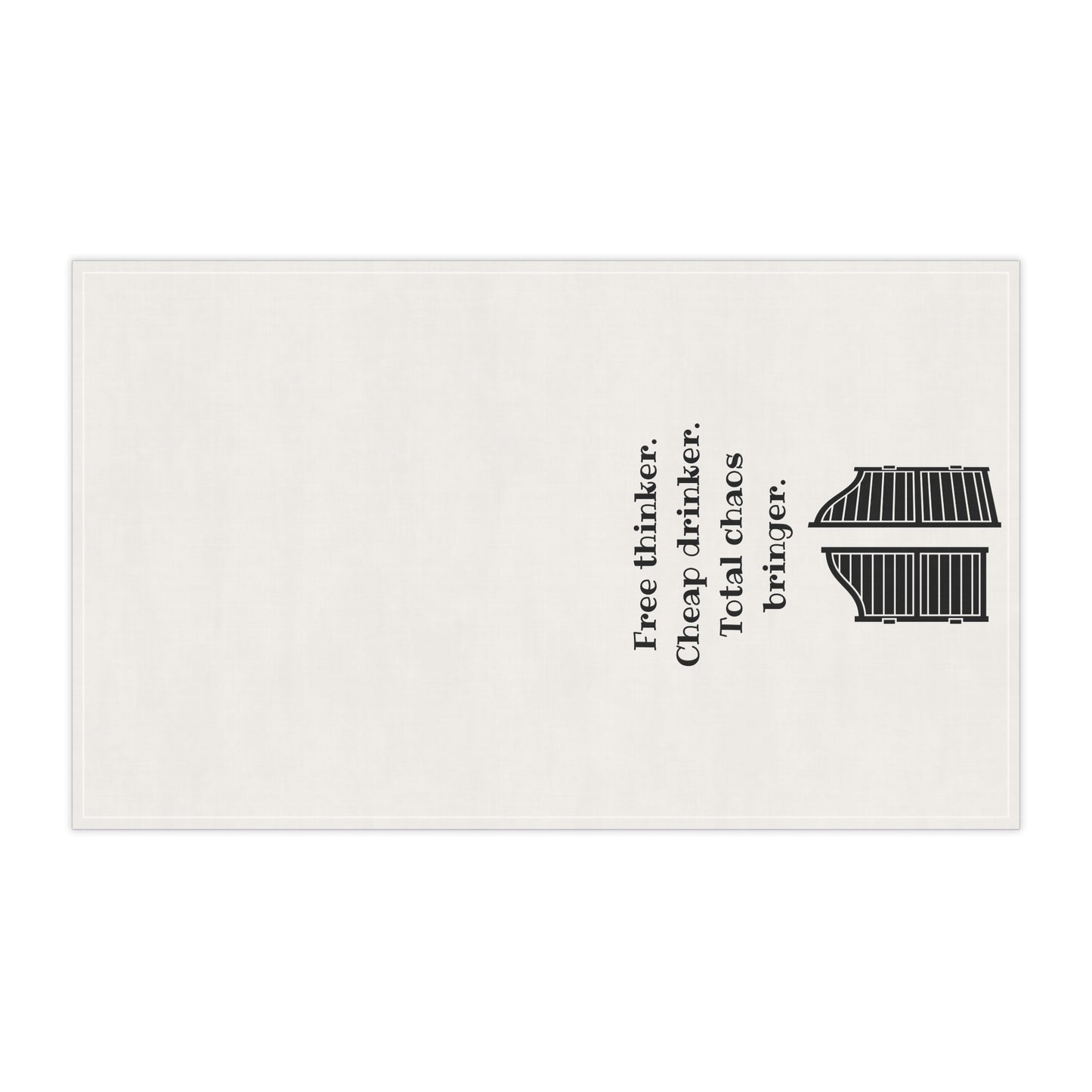 "Free Thinker, Cheap Drinker" Dish Towel. Western Kitchen and Bar Decor