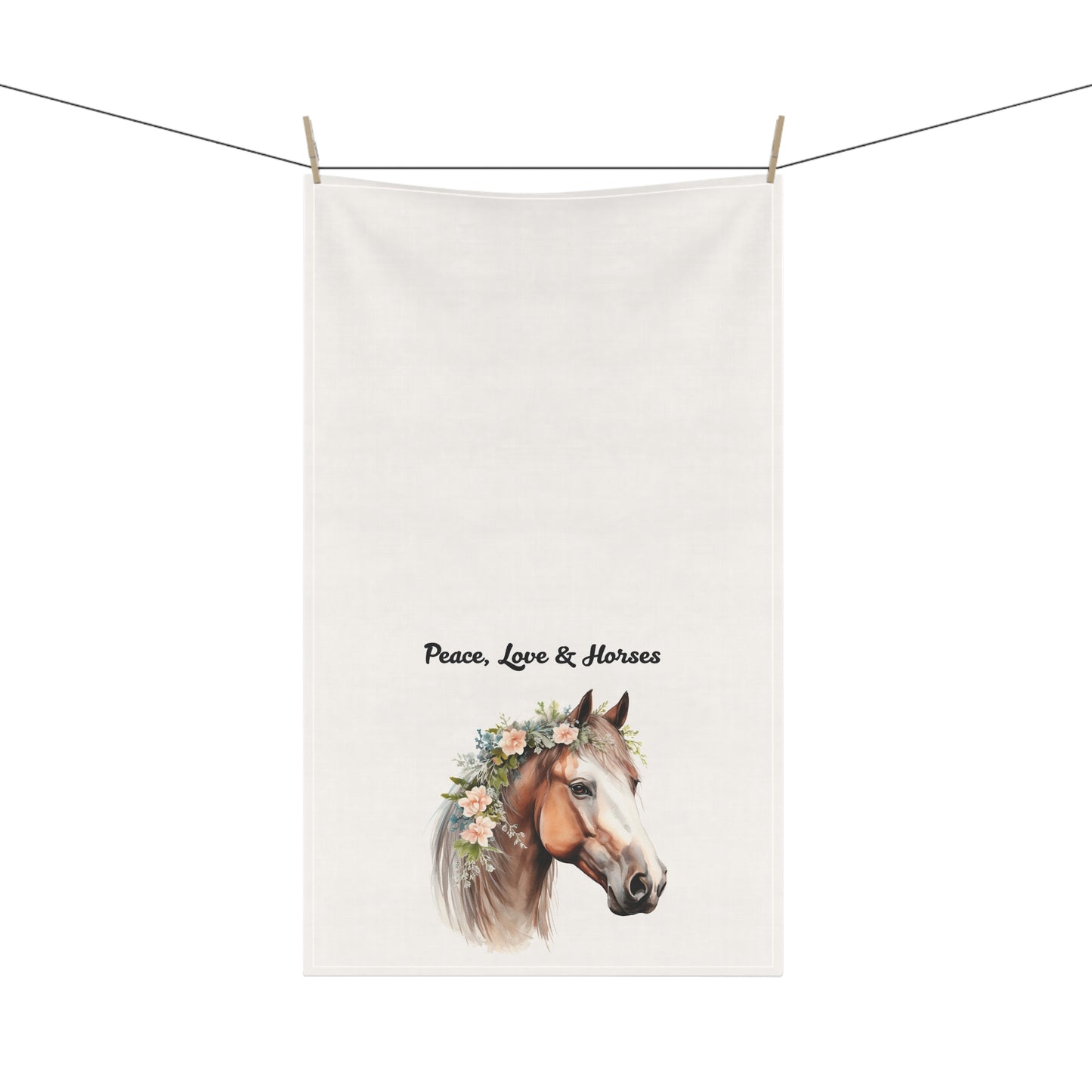 Peace, Love & Horses Tea Towels - Perfect for Equestrian Homes, Farmhouse Decor, Horse Lovers, Kitchen Essentials, Gift for Animal Lovers
