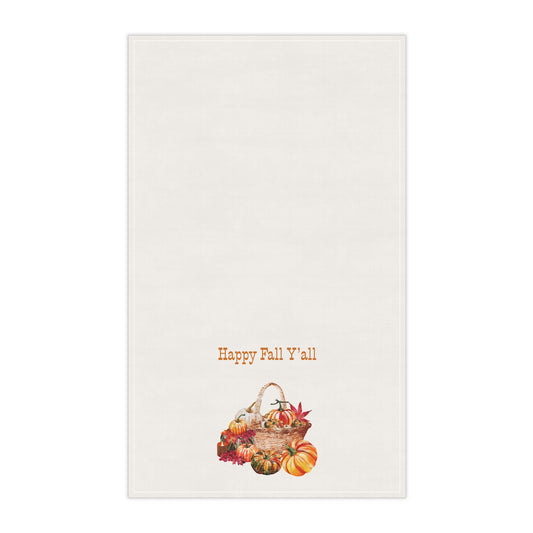"Happy Fall Y'all!" Autumn Kitchen Tea Towels, Cozy Fall Home Decor, Thanksgiving Gift, Welcome to Fall Y'all, Farmhouse Style Kitchen Linen