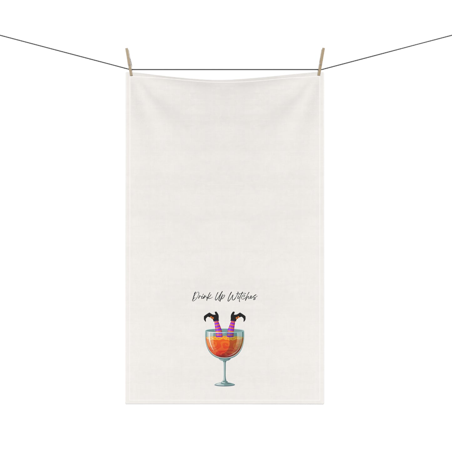 "Drink Up Witches" Fun Cocktail Tea Towels, Kitchen Decor, Halloween Gifts, Cotton Towels for Cooking, Housewarming Essentials