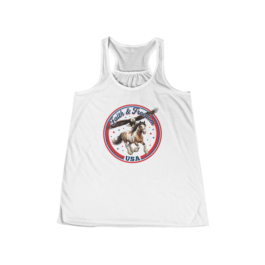 American Freedom Horse Tank Top — "Faith & Freedom" Racerback Tank