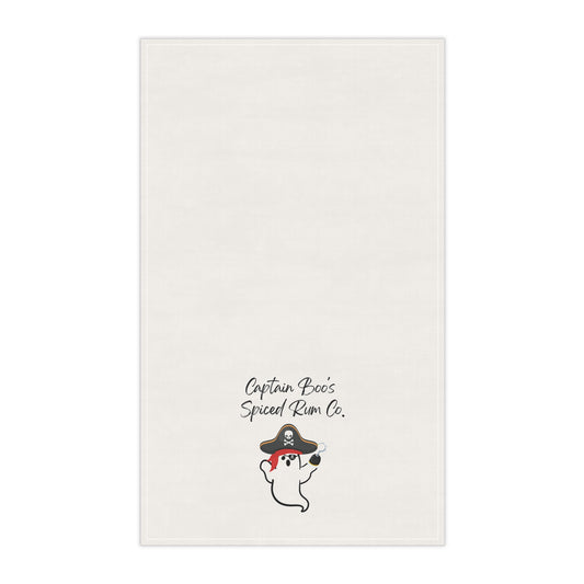 "Captain Boo's Spiced Rum Co" Pirate Ghost Tea Towels, Funny Kitchen Decor, Halloween Gift, Nautical Home Accent, Gift for Rum Lovers