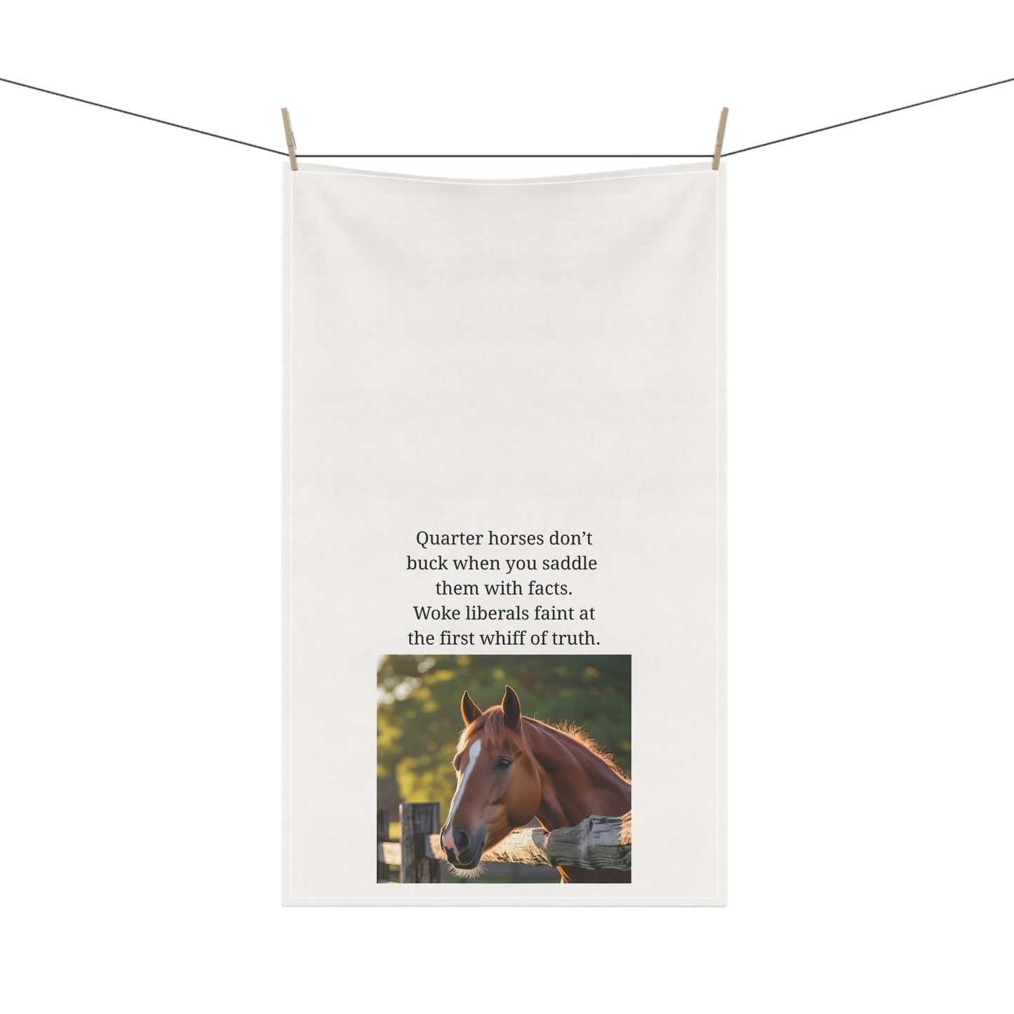 Humorous Quarter Horse-Themed Tea Towels