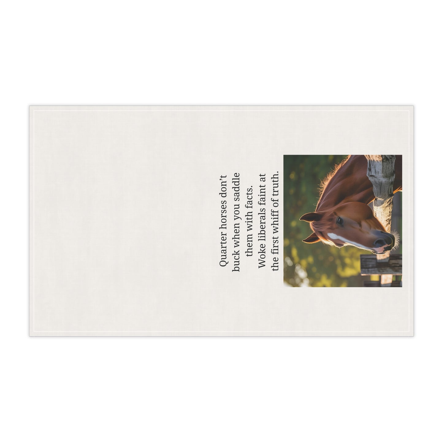 Humorous Quarter Horse-Themed Tea Towels