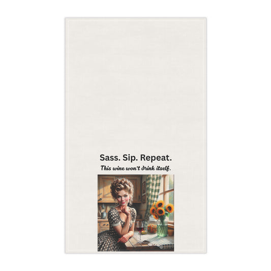 Sassy Wine-Themed Tea Towels, Vintage Style Kitchen Decor, Gift for Wine Lovers, Fun Housewarming Gift, Cute Home Essentials