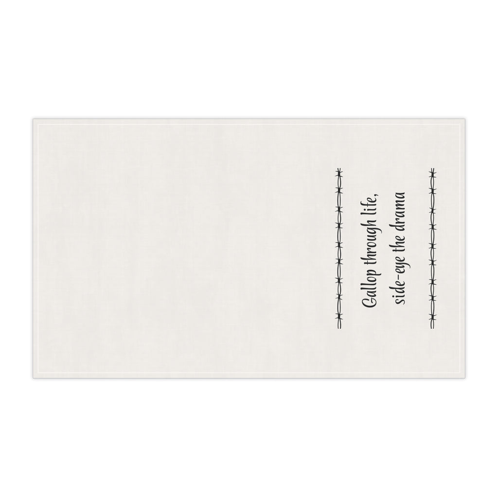 "Gallop through Life, side-eye the drama" Horse-tastic Tea/bar Towels with Inspiring Quotes, Kitchen Decor, Gift for Horse Lovers, Unique Home Accessories, Perfect for Housewarming