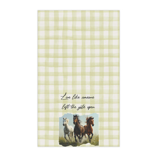 Rustic Horse Tea Towels, Farmhouse Kitchen Decor, Gift for Horse Lovers, Country Home, Eco-Friendly Cotton Towels