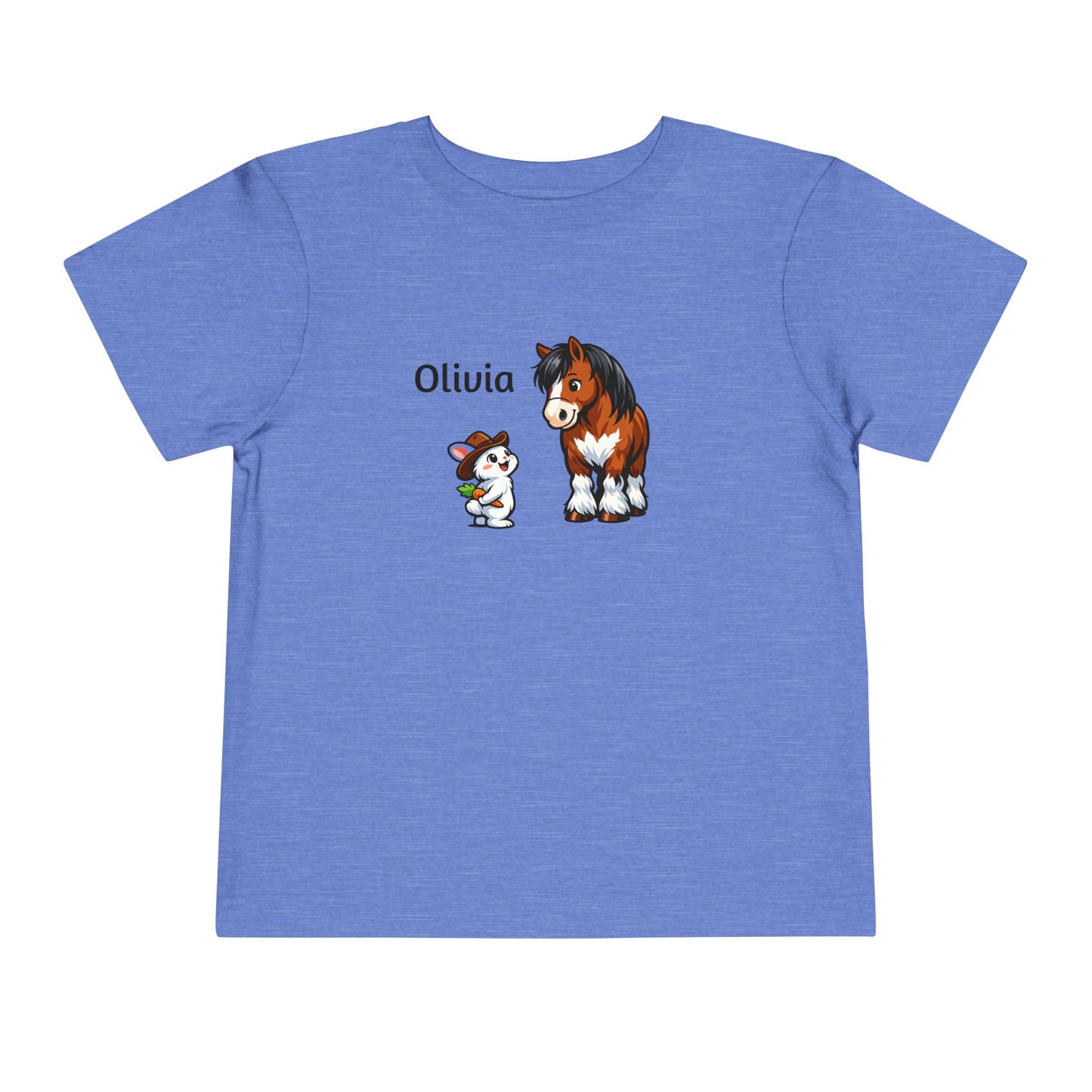 Toddler Tee - Personalized name with Pony & Bunny Cute Farm Animal Shirt