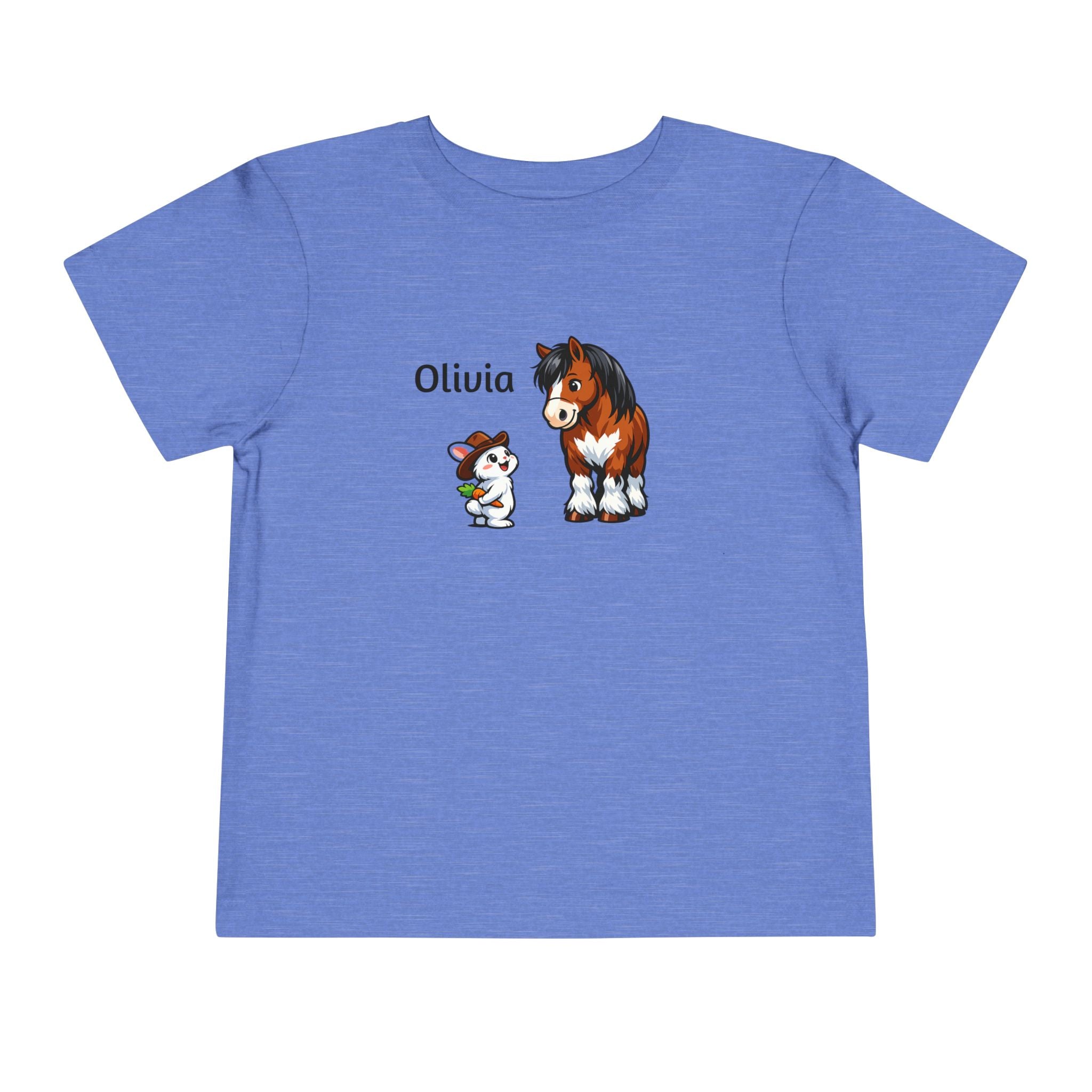 Toddler Tee - Personalized name with Pony & Bunny Cute Farm Animal Shirt