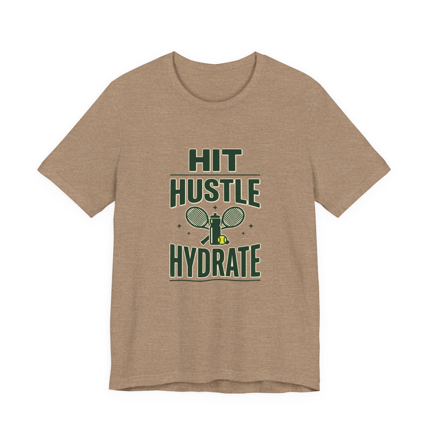 Hit Hustle Hydrate Tee | Tennis or Pickleball Aesthetic, Vintage Racket Preppy