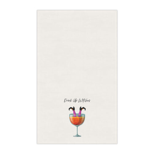 "Drink Up Witches" Fun Cocktail Tea Towels, Kitchen Decor, Halloween Gifts, Cotton Towels for Cooking, Housewarming Essentials