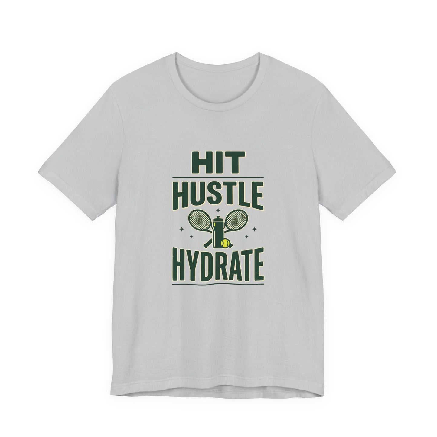 Hit Hustle Hydrate Tee | Tennis or Pickleball Aesthetic, Vintage Racket Preppy