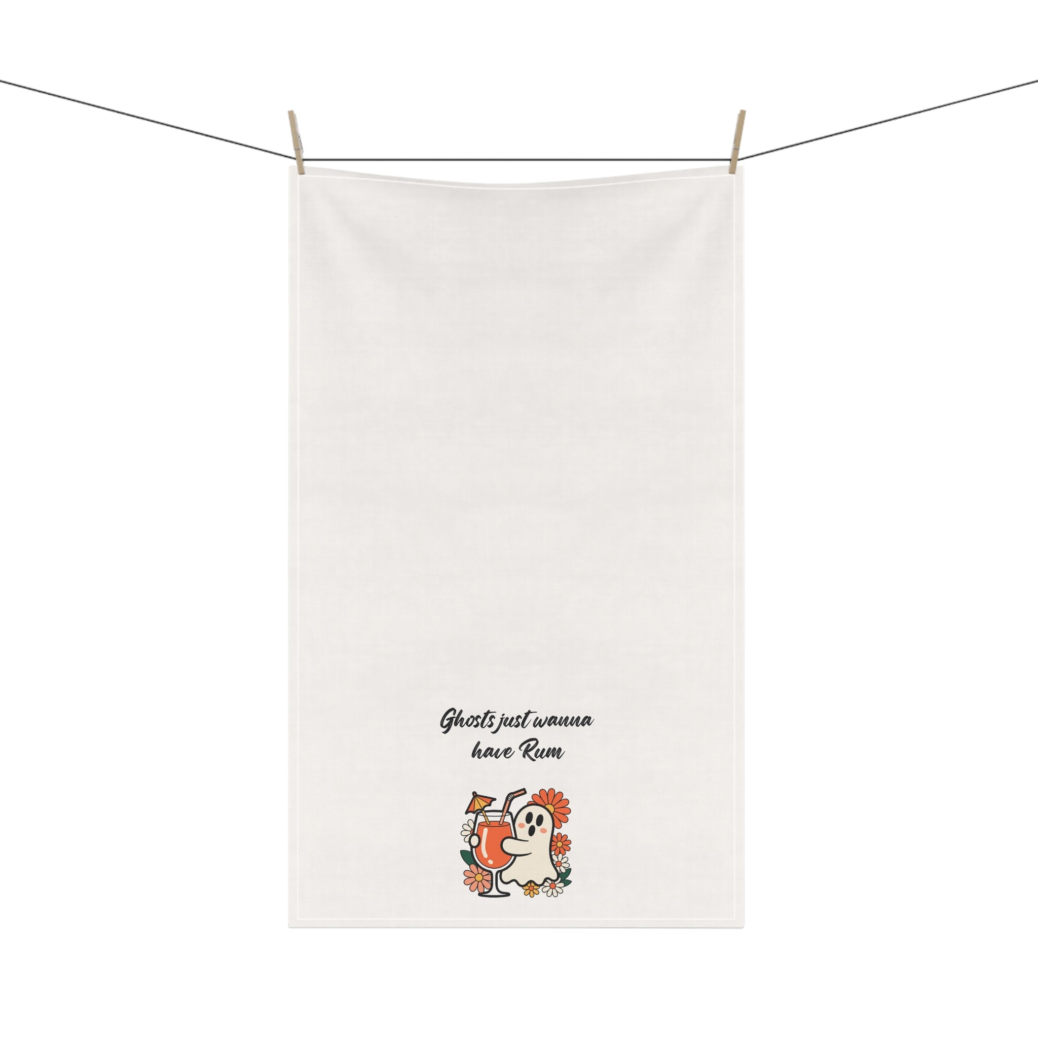 "Ghosts just wanna have Rum" Boo-tifully Tipsy Ghost Kitchen Towels, Halloween Kitchen Decor, Fun Gifts for Home, Funny Dish Towels, Spooky Party Essentials