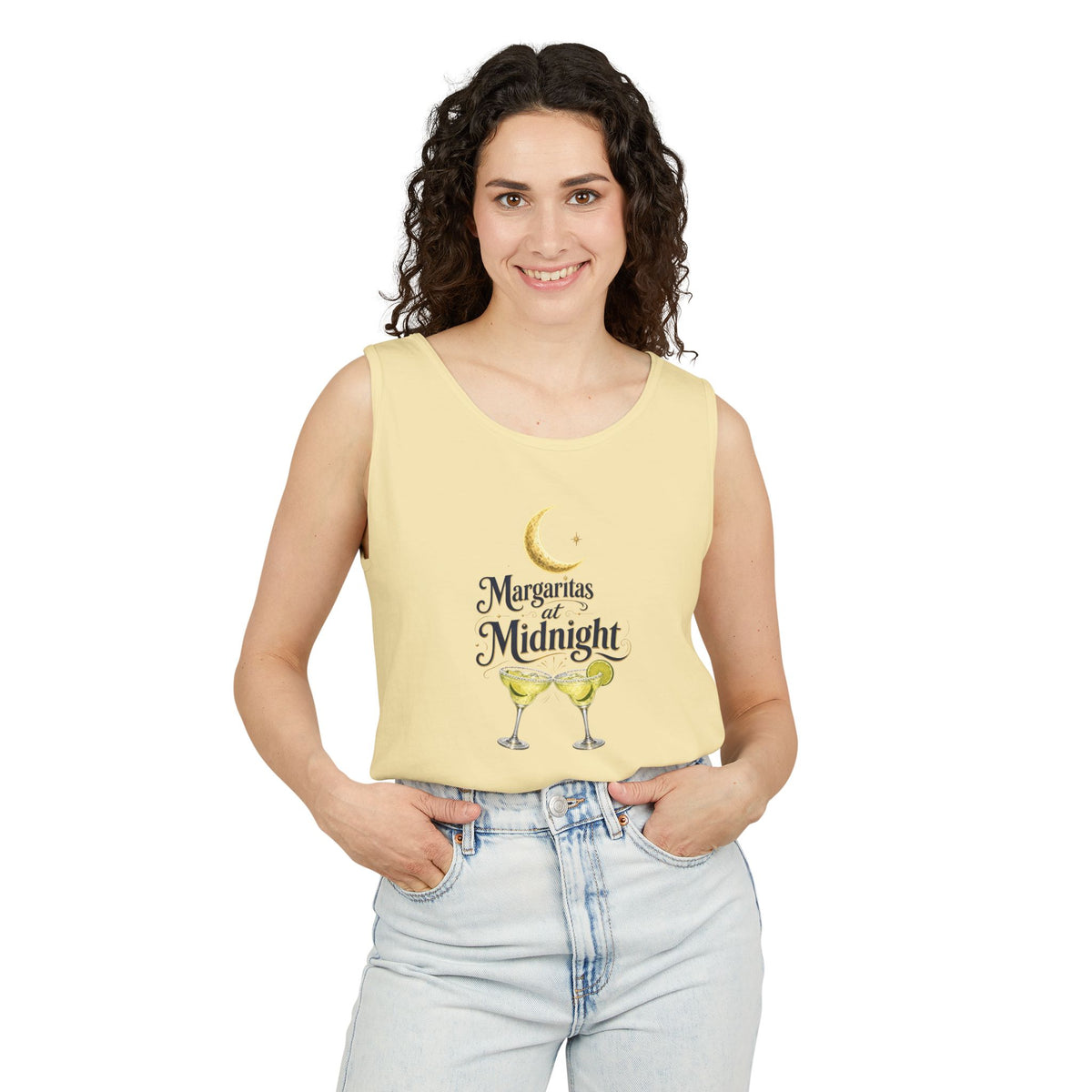 Margaritas at Midnight Tank Top — Women’s/Unisex Cocktail Moon Graphic Tank