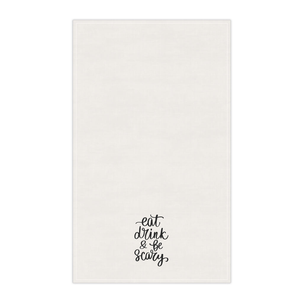 "Eat Drink and be Scary" Halloween-Themed Cotton Kitchen Tea Towels, Fun & Functional Decor for Spooky Celebrations, Gifts for Home Cooks & Party Hosts
