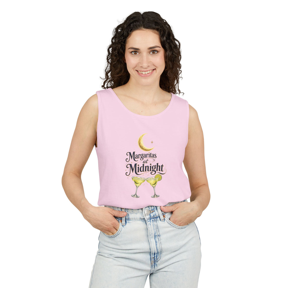Margaritas at Midnight Tank Top — Women’s/Unisex Cocktail Moon Graphic Tank
