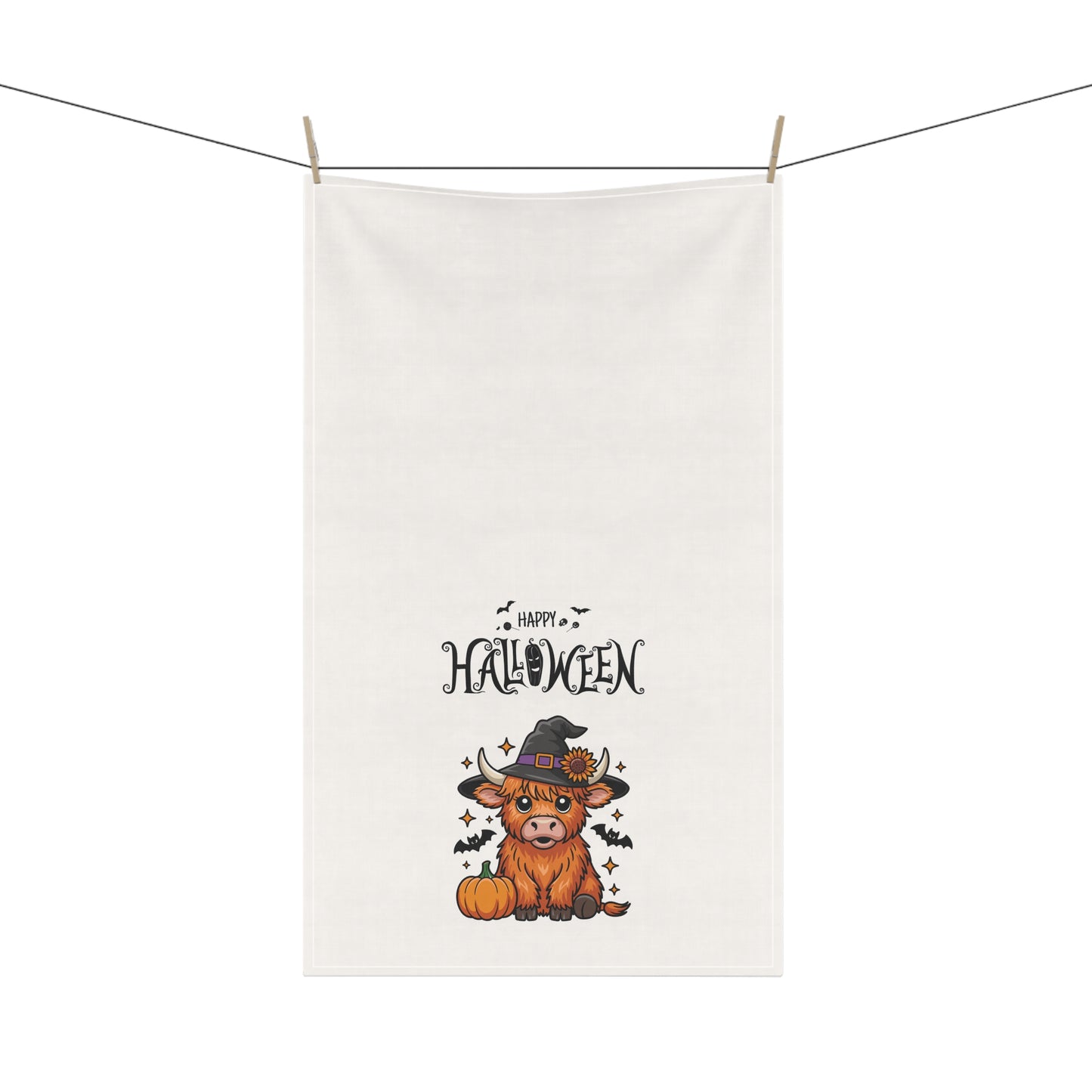 Happy Halloween cute Tea Towels, Festive Decor, Farmhouse Kitchen Accessories, Cute Cow Design, Holiday Gift Ideas