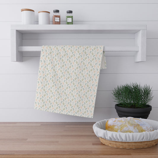 Cactus Print Tea Towels, Western Decor, Natural Cotton Dish Towels, Gift for Home, Rustic Farmhouse Style