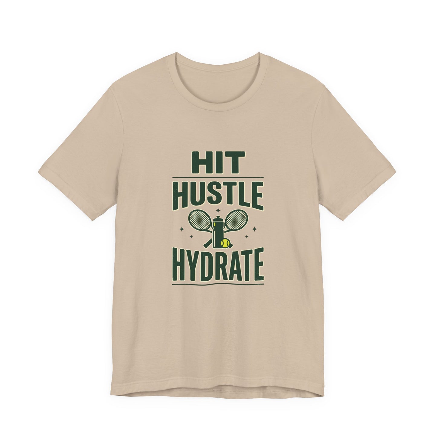 Hit Hustle Hydrate Tee | Tennis or Pickleball Aesthetic, Vintage Racket Preppy