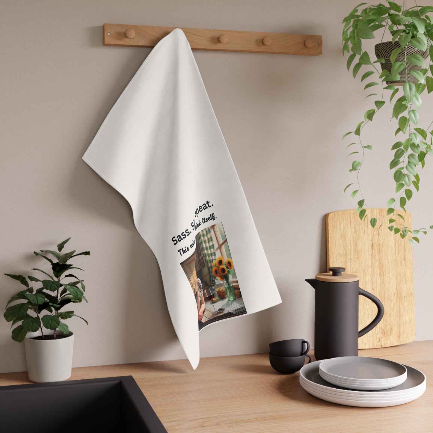 Sassy Wine-Themed Tea Towels, Vintage Style Kitchen Decor, Gift for Wine Lovers, Fun Housewarming Gift, Cute Home Essentials