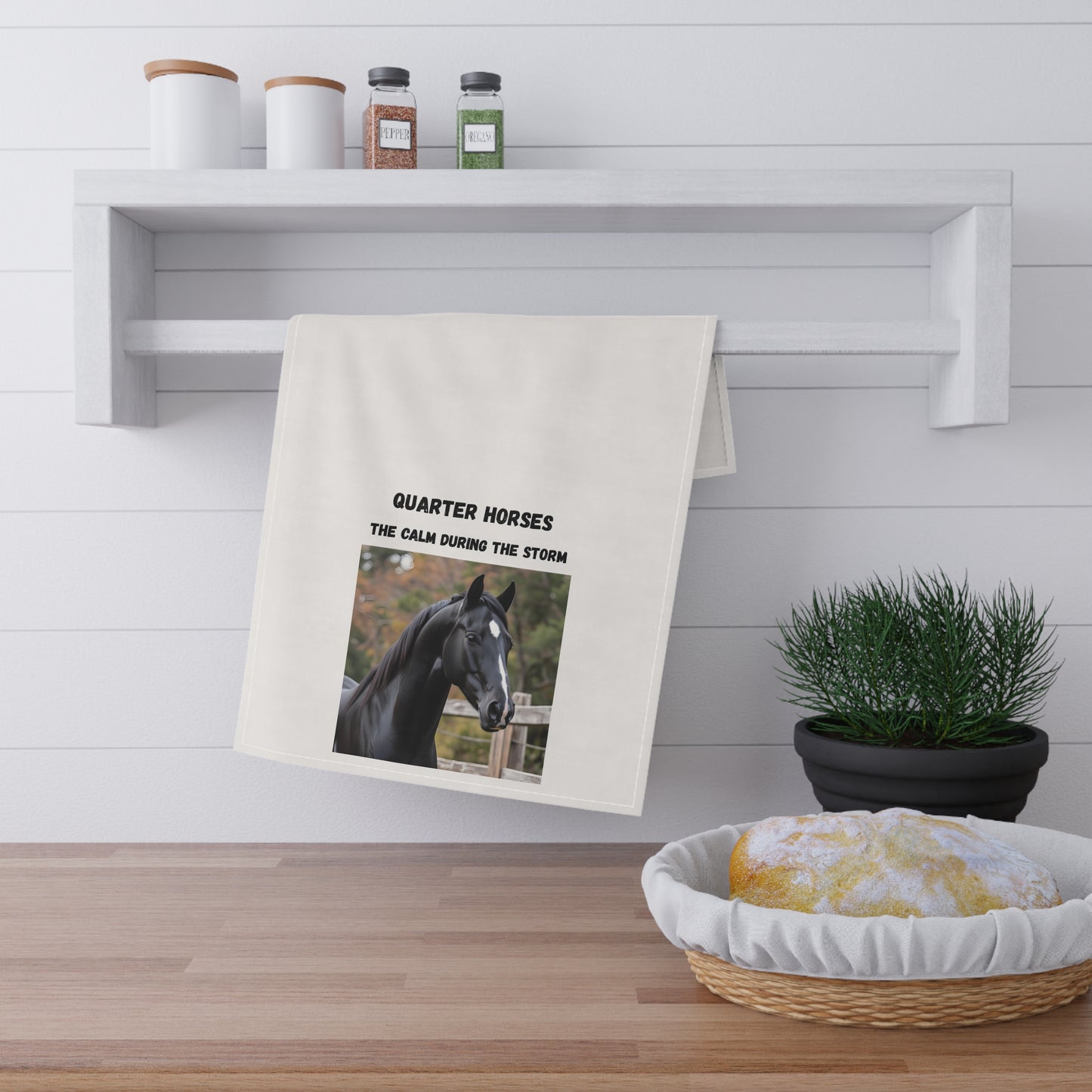 "Quarter Horses the calm during the storm." Equine Decor for Horse Lovers, Kitchen Accessories, Gifts for Equestrians, Farmhouse Style