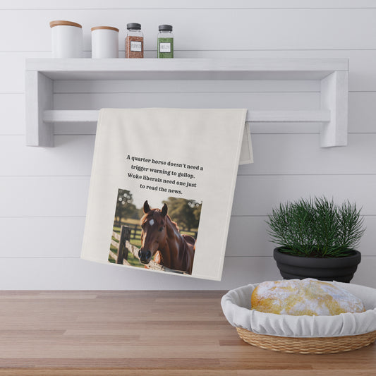 Funny Quarter Horse Tea Towels that tout stability. Farmhouse Kitchen Decor, Gift for Horse Lovers, Funny Quote Dish Towels, Country Home Accessories, [...]
