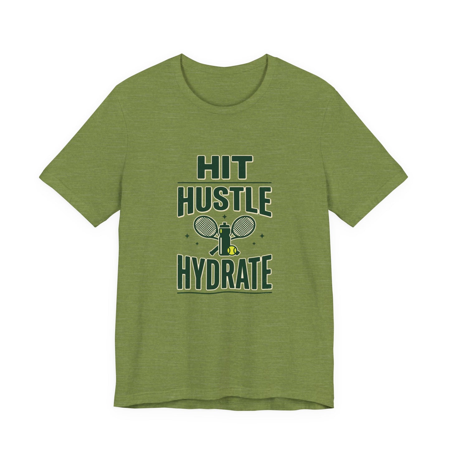 Hit Hustle Hydrate Tee | Tennis or Pickleball Aesthetic, Vintage Racket Preppy