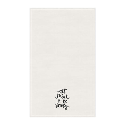 "Eat Drink and be Scary" Halloween-Themed Cotton Kitchen Tea Towels, Fun & Functional Decor for Spooky Celebrations, Gifts for Home Cooks & Party Hosts