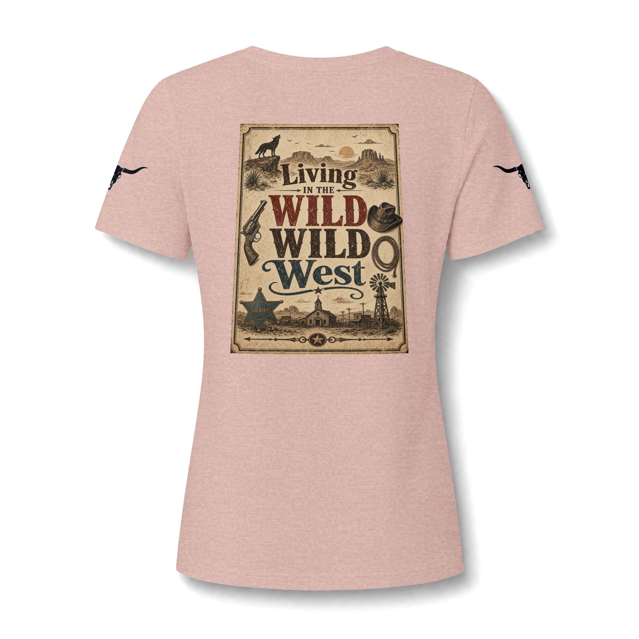 Living in the WILD WILD WEST vintage style cowgirl t-shirt