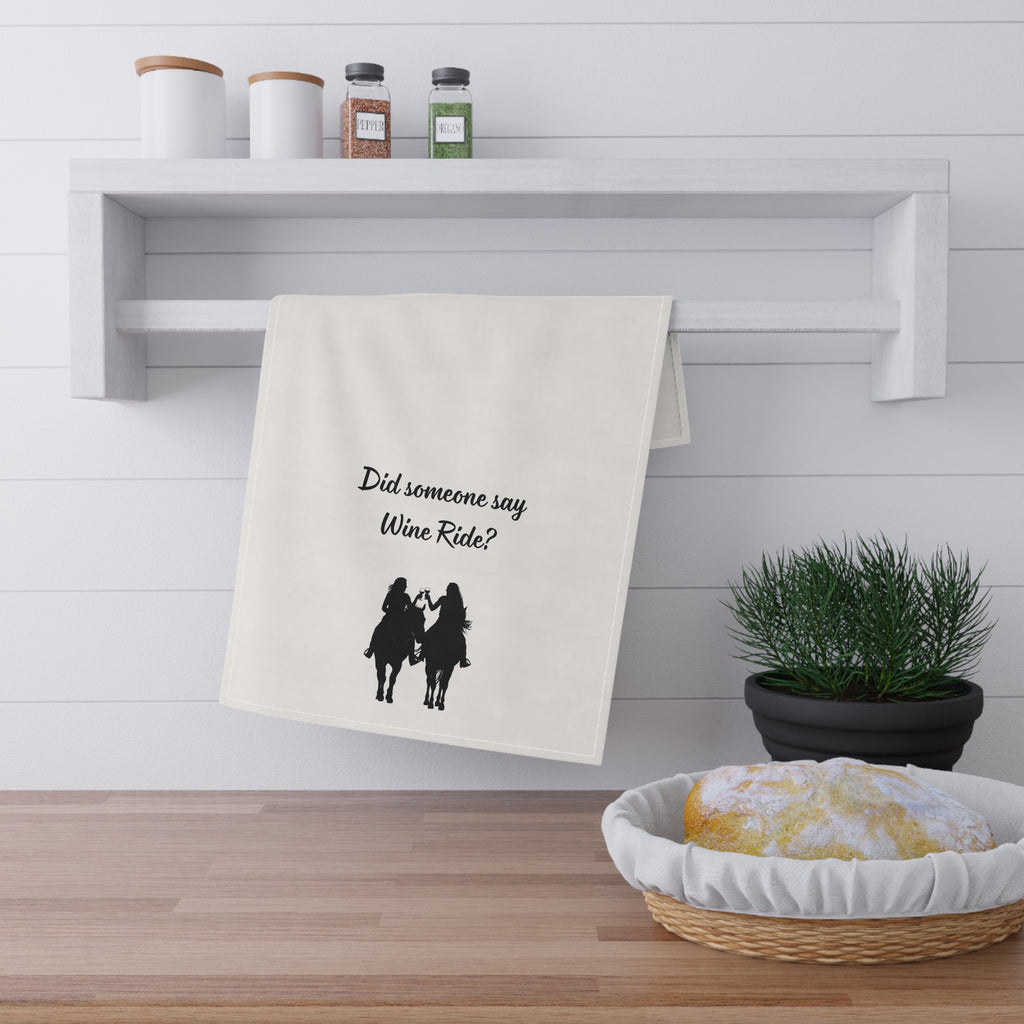 "Did someone say Wine Ride?" Cowgirl Wine Ride Tea/Bar Towels, Western Kitchen Decor, Retro Cowgirl Design, Farmhouse Towels, Kitchen Towels with Wine Theme, Vintage Tea