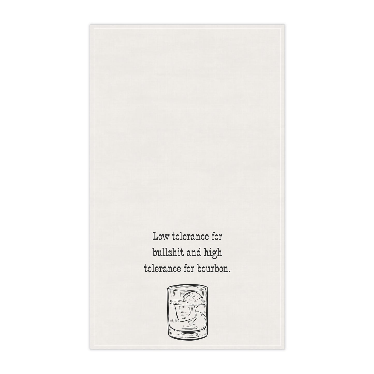 Funny boozy Cotton Tea Towels with Bourbon Quote "Low tolerance for Bullshit and high tolerance for Bourbon", Fun Kitchen Decor, Housewarming Gift, Unique Bar Accessories, Perfect for Parties, [...]
