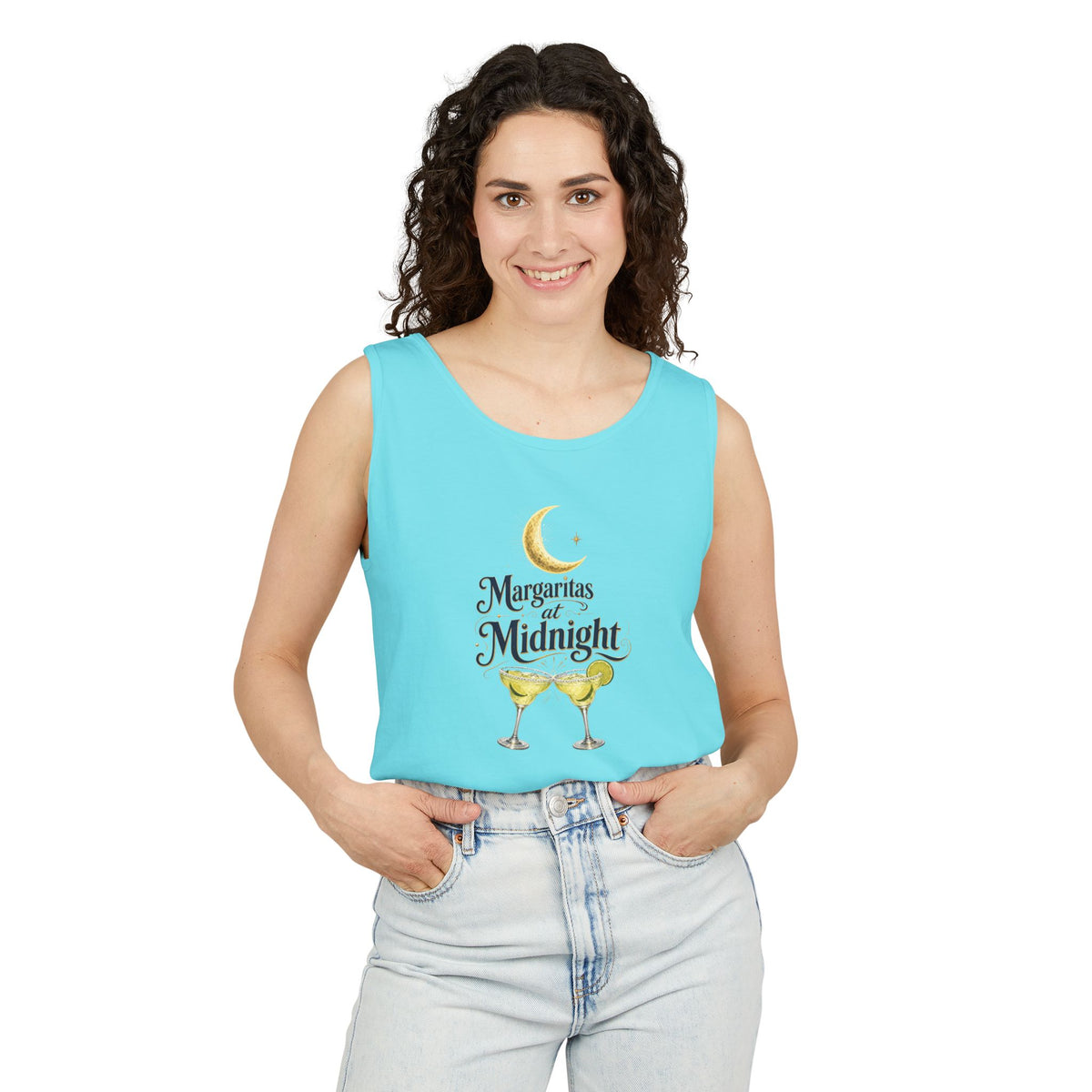Margaritas at Midnight Tank Top — Women’s/Unisex Cocktail Moon Graphic Tank