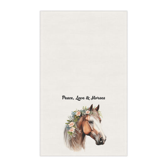 Peace, Love & Horses Tea Towels - Perfect for Equestrian Homes, Farmhouse Decor, Horse Lovers, Kitchen Essentials, Gift for Animal Lovers