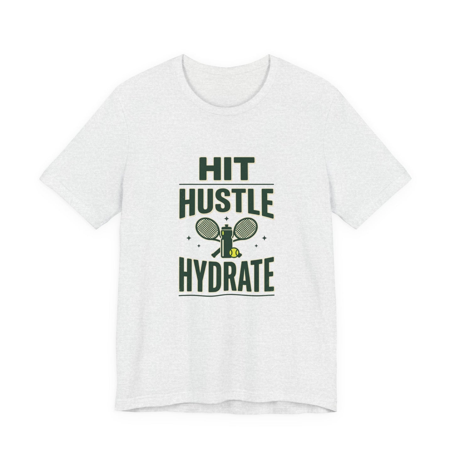 Hit Hustle Hydrate Tee | Tennis or Pickleball Aesthetic, Vintage Racket Preppy
