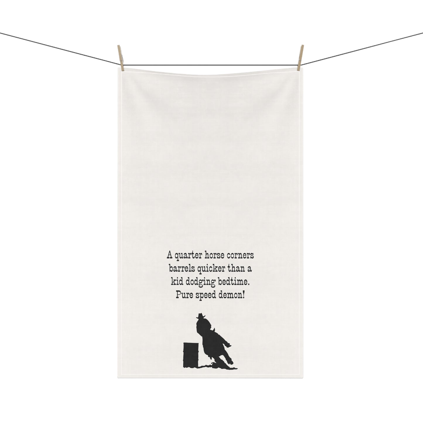 Quarter Horse Barrel Racing Tea Towels, Funny Kitchen Linens, Gift for Horse Lovers, Unique Home Decor, Cowboy Kitchen Accessories
