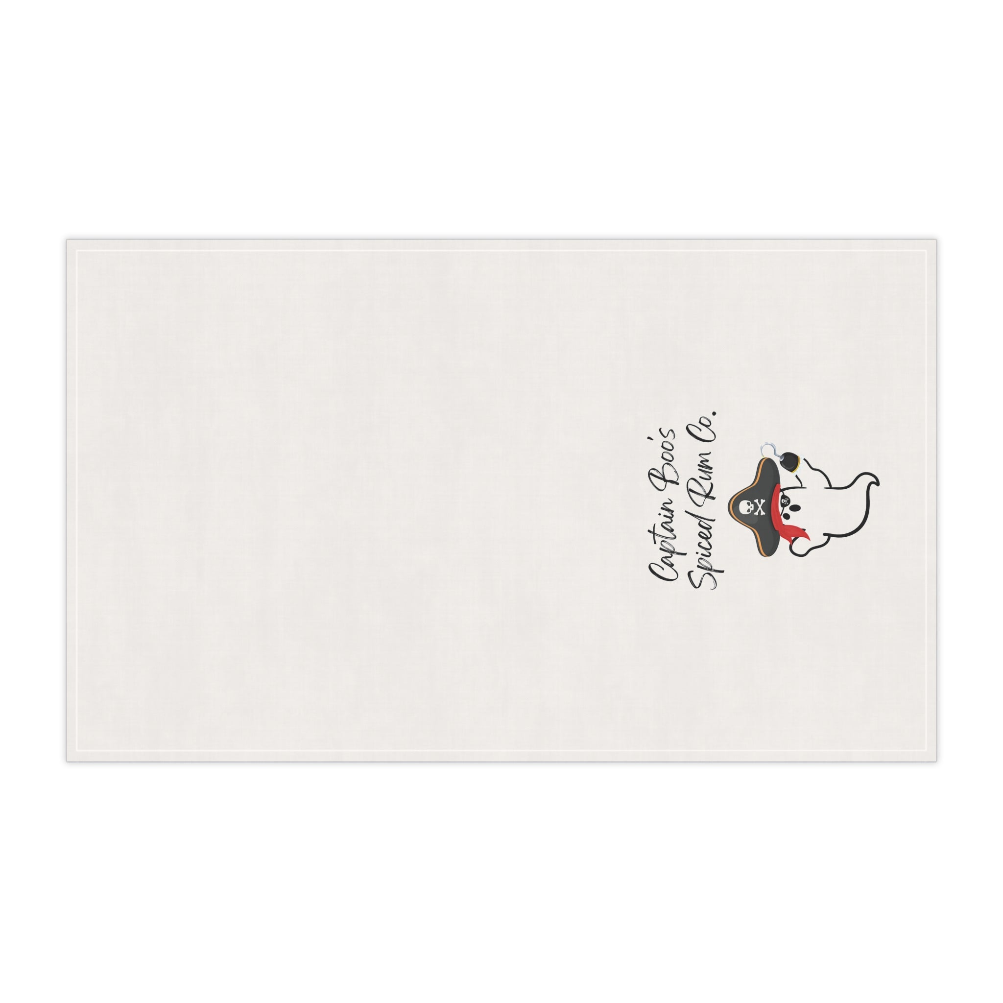 "Captain Boo's Spiced Rum Co" Pirate Ghost Tea Towels, Funny Kitchen Decor, Halloween Gift, Nautical Home Accent, Gift for Rum Lovers