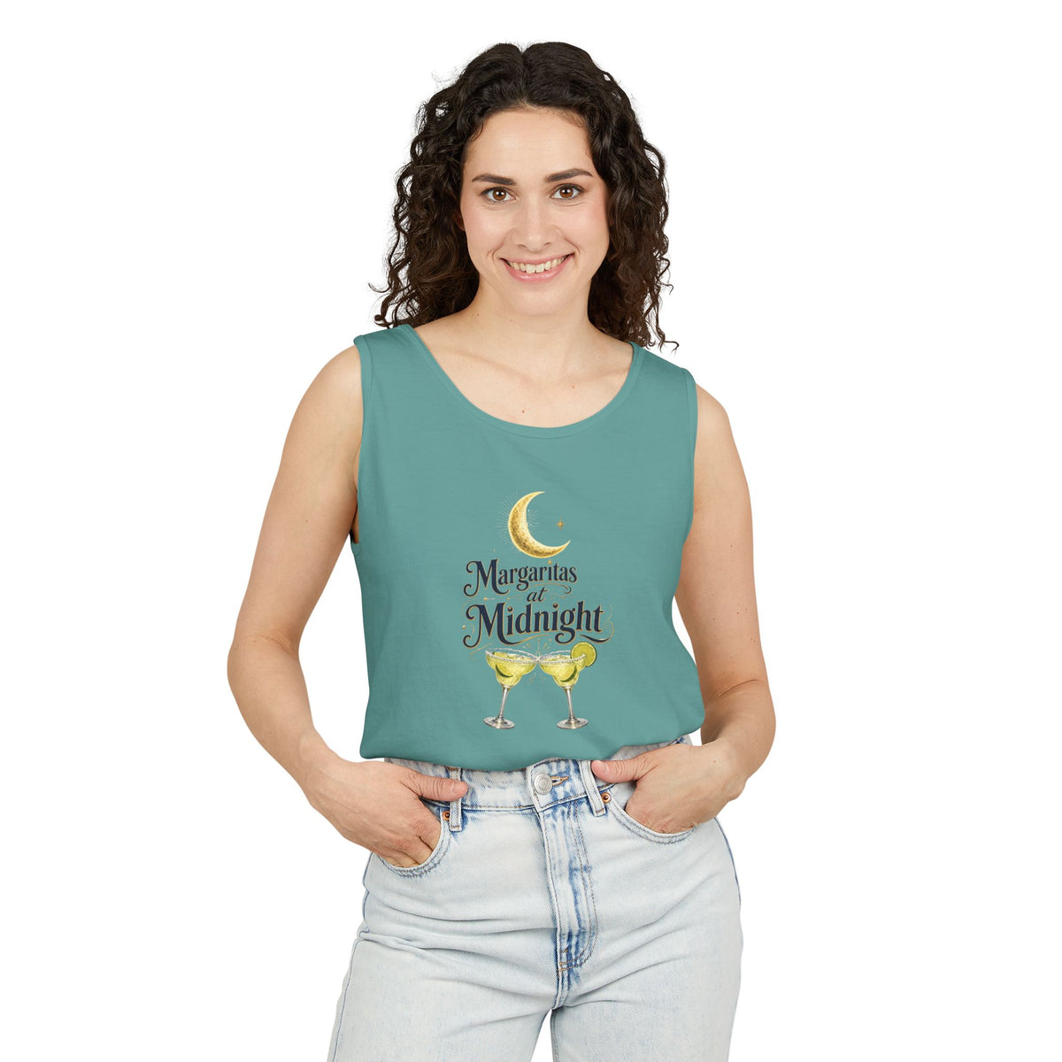 Margaritas at Midnight Tank Top — Women’s/Unisex Cocktail Moon Graphic Tank