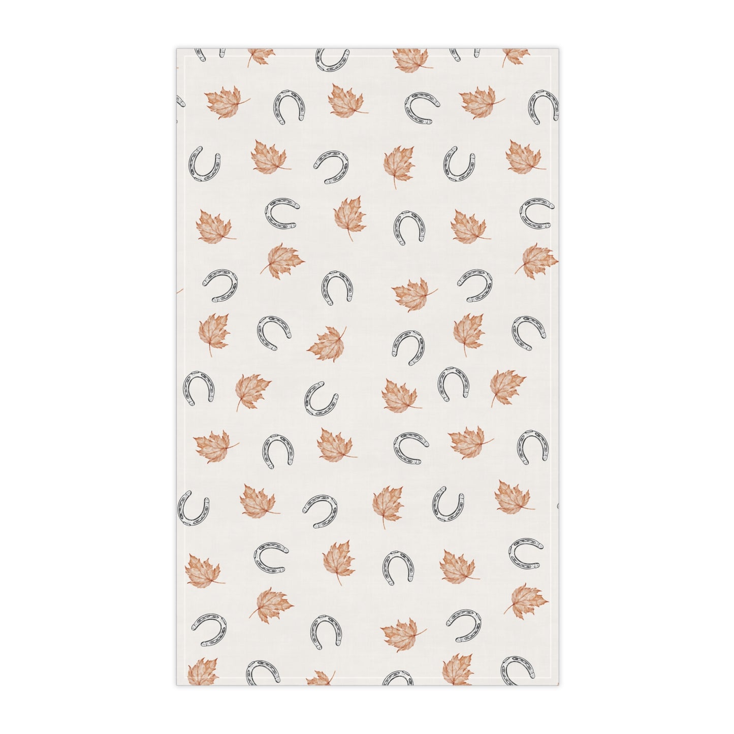 Fall leaves and horseshoes Autumn-Inspired Tea Towels, Cozy Kitchen Decor, Farmhouse Style, Gift for Homeowners, Ideal for Fall Cooking