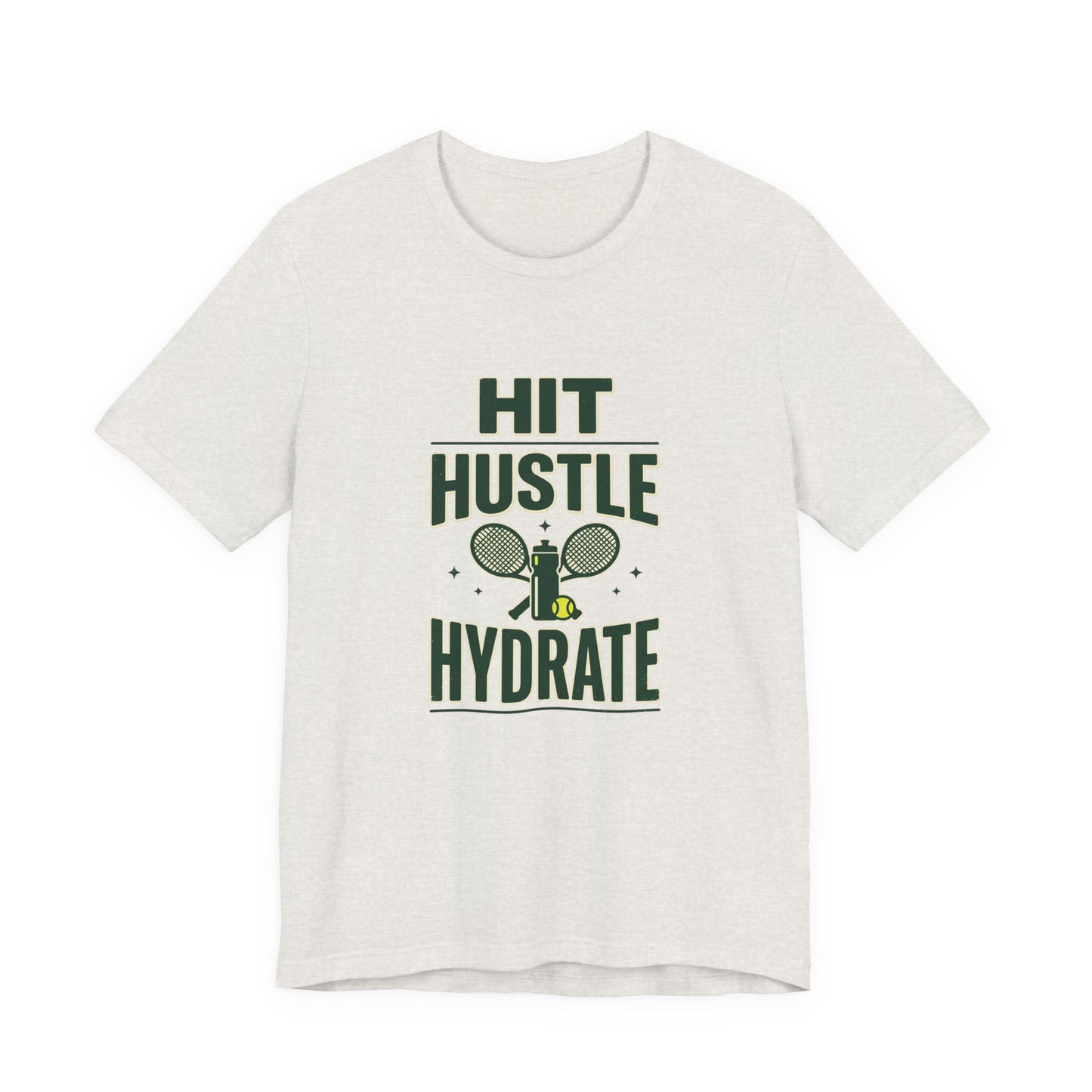 Hit Hustle Hydrate Tee | Tennis or Pickleball Aesthetic, Vintage Racket Preppy