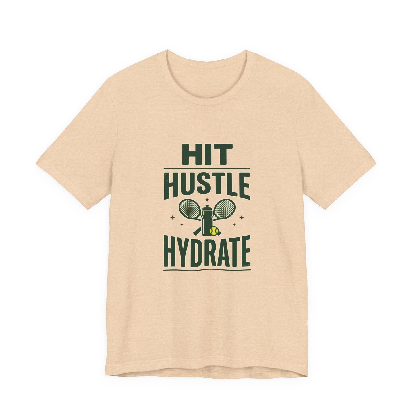 Hit Hustle Hydrate Tee | Tennis or Pickleball Aesthetic, Vintage Racket Preppy