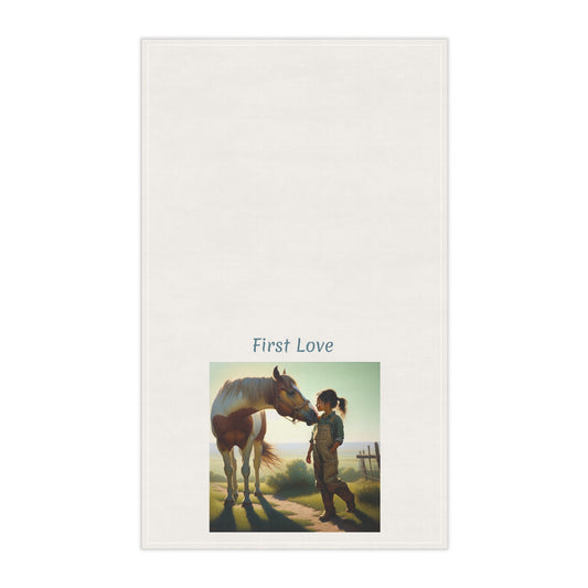 Heartwarming First Love Tea Towels, Farmhouse Decor, Country Kitchen Gift, Equestrian Themed, Horse Lover Present